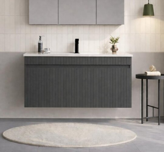 Orka Tivoli 100 cm Mat Antrasit Banyo Dolabı Alt Modül ve Lavabo , 5008671 - 2