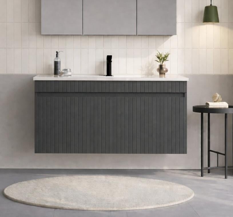 Orka Tivoli 100 cm Mat Antrasit Banyo Dolabı Alt Modül ve Lavabo , 5008671 - 2