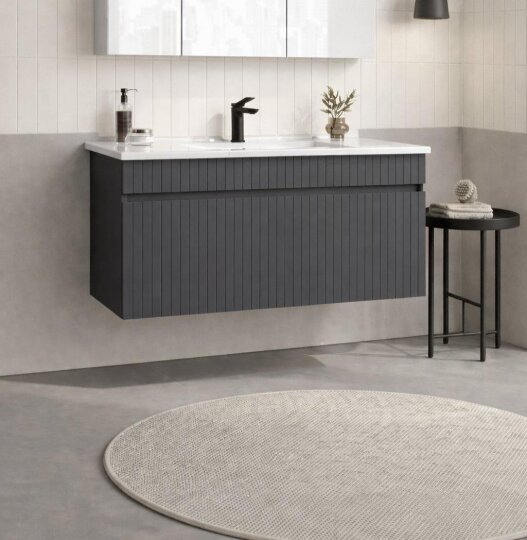 Orka Tivoli 100 cm Mat Antrasit Banyo Dolabı Alt Modül ve Lavabo , 5008671 - 3