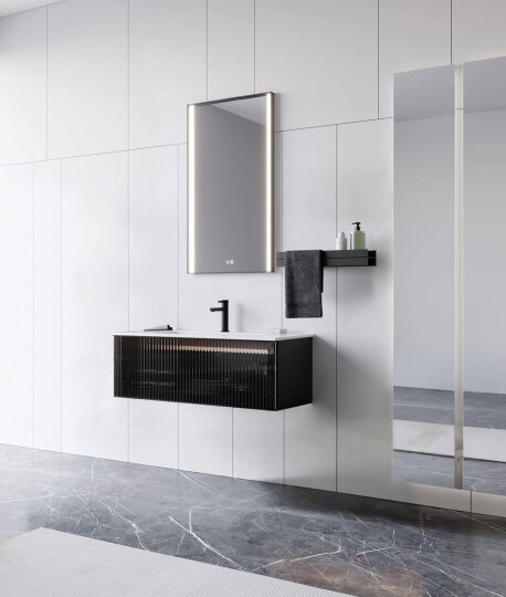 Orka Urban 120 cm Gri Füme Banyo Dolabı Alt Modül ve Lavabo
