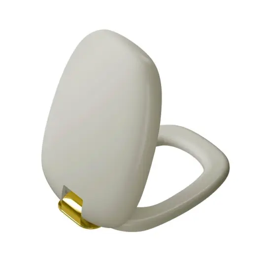 VitrA Plural Klozet Kapağı, Altın Renk Metal Menteşeli, Yavaş Kapanır, Kolay Sökülebilir, Mat Bej, 126-020-019