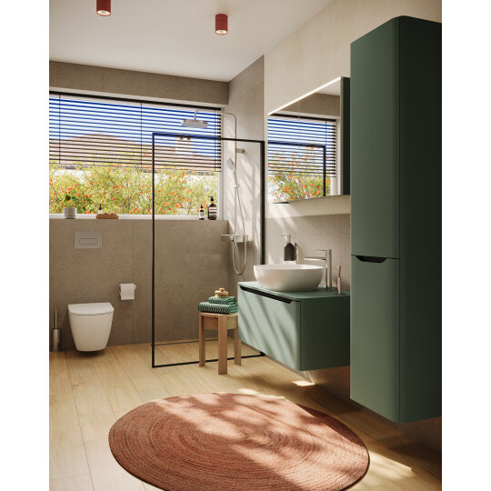VitrA Core Dolaplı Üstten Aydınlatmalı Ayna, 100 cm, Mat Yeşil, 80517 - 5