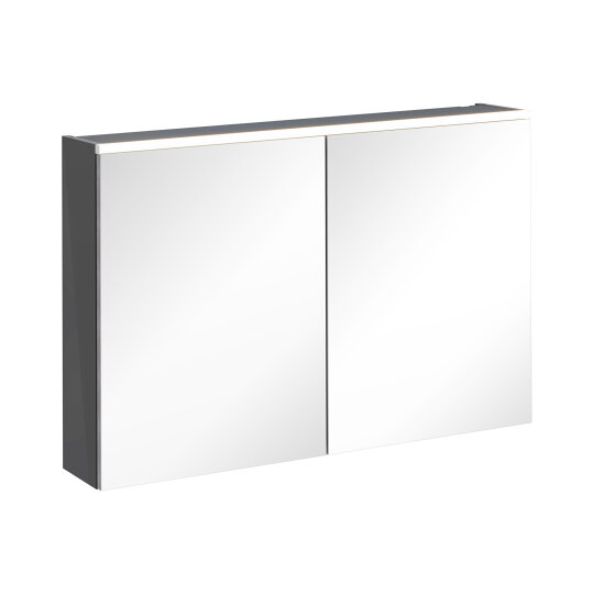 VitrA Core Dolaplı Üstten Aydınlatmalı Ayna, 100 cm, Parlak Antrasit,67623 - 2