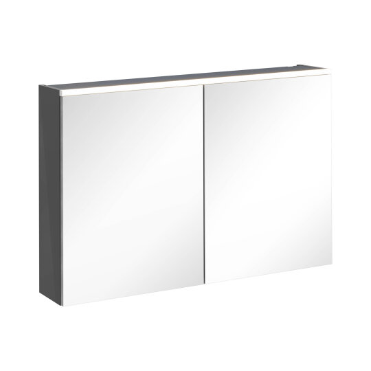 VitrA Core Dolaplı Üstten Aydınlatmalı Ayna, 100 cm, Parlak Antrasit,67623