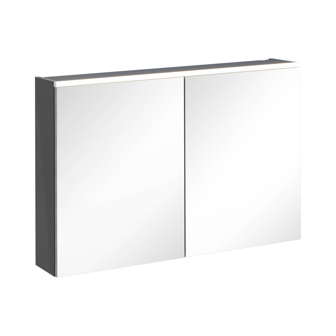 VitrA Core Dolaplı Üstten Aydınlatmalı Ayna, 100 cm, Parlak Antrasit,67623 - 1