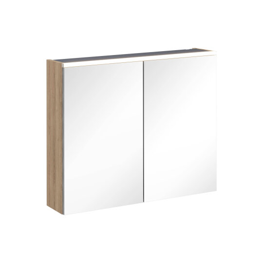 VitrA Core Dolaplı Üstten Aydınlatmalı Ayna, 80 cm, Doğal Meşe,67607