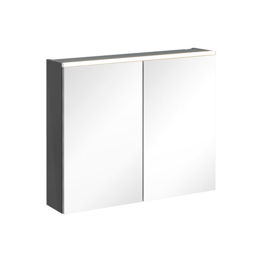 VitrA Core Dolaplı Üstten Aydınlatmalı Ayna, 80 cm, Parlak Antrasit,67602 - 2