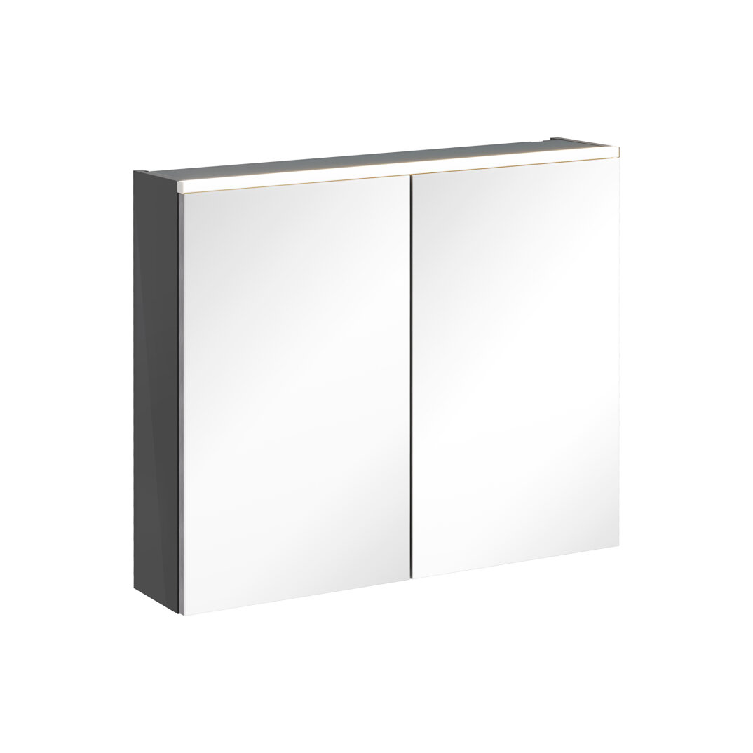 VitrA Core Dolaplı Üstten Aydınlatmalı Ayna, 80 cm, Parlak Antrasit,67602 - 2