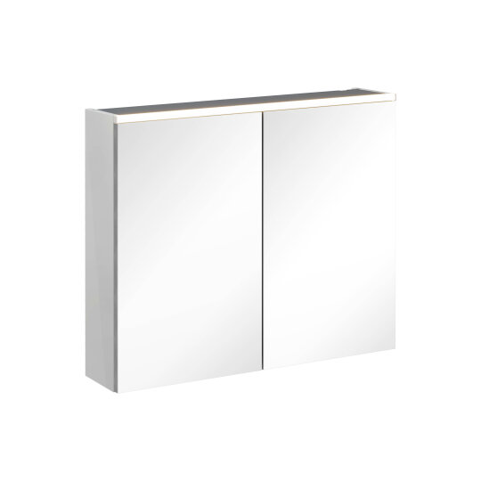 VitrA Core Dolaplı Üstten Aydınlatmalı Ayna, 80 cm, Parlak İnci Grisi,67601