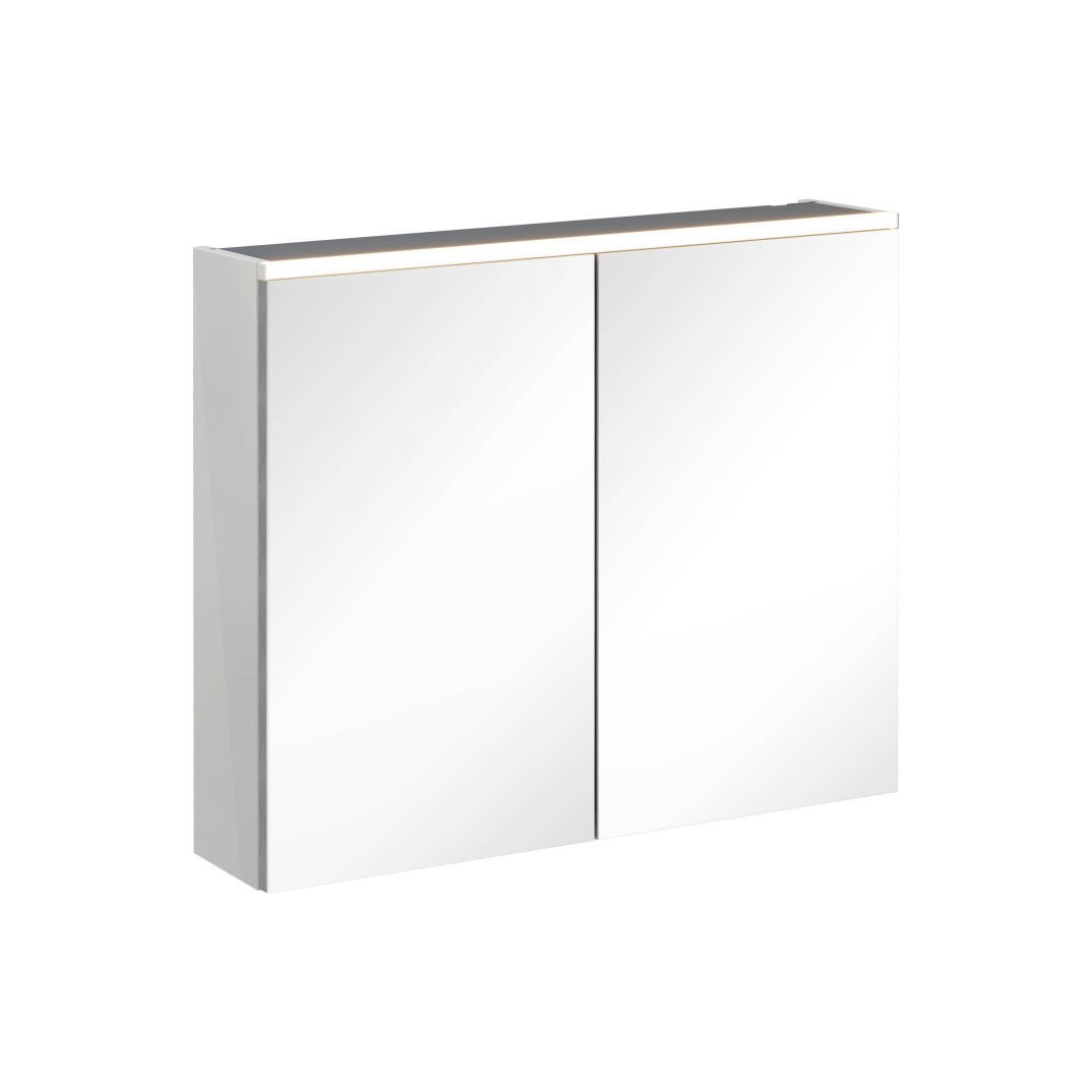 VitrA Core Dolaplı Üstten Aydınlatmalı Ayna, 80 cm, Parlak İnci Grisi,67601 - 1