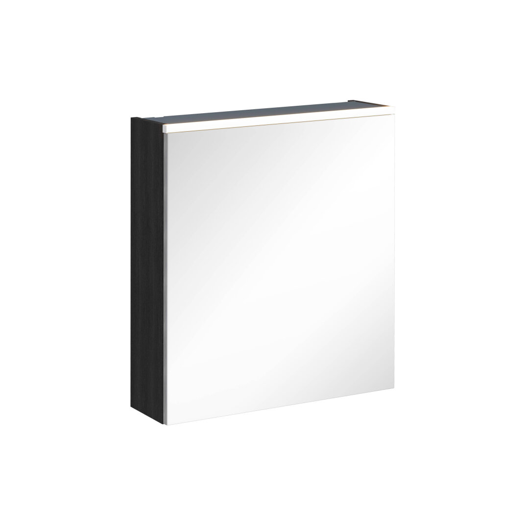 VitrA Core Dolaplı Üstten Aydınlatmalı Ayna (Sağ), 60 cm, Hareli Siyah Meşe,67599 - 1