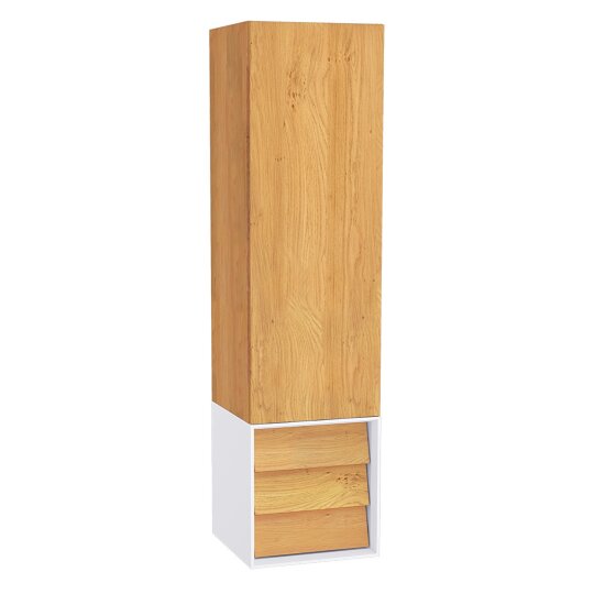 VitrA Frame Çekmeceli Boy Dolabı, Dore Meşe-Mat Beyaz, Sağ,61260 - 2