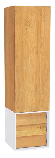 VitrA Frame Çekmeceli Boy Dolabı, Dore Meşe-Mat Beyaz, Sağ,61260