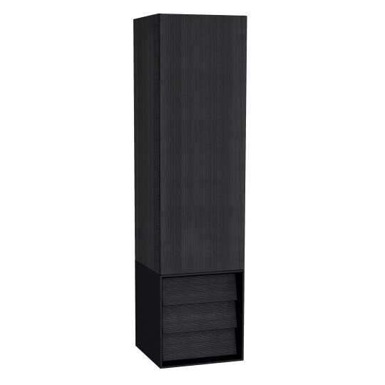 VitrA Frame Çekmeceli Boy Dolabı, Hareli Siyah Meşe-Mat Siyah, Sol,61258 - 6
