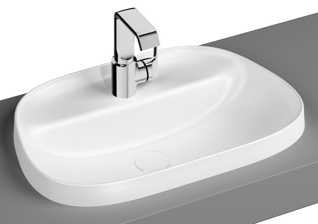 VitrA Frame Tezgah Üstü Batarya Banklı TV Lavabo, 58 cm, Mat Beyaz,5696B401-0041 - 1