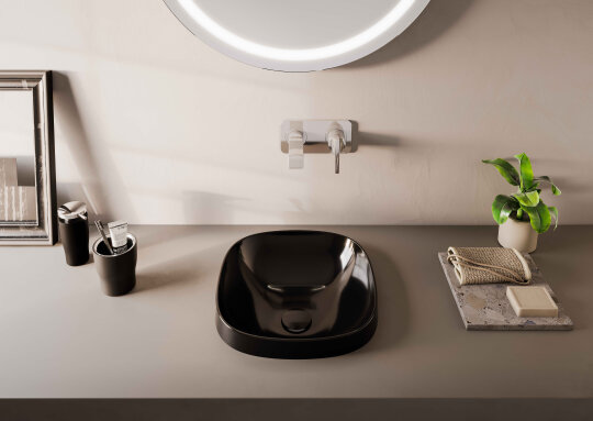 VitrA Frame Tezgah Üstü Kare Lavabo, 42 cm, Mat Siyah,5654B483-0016 - 2