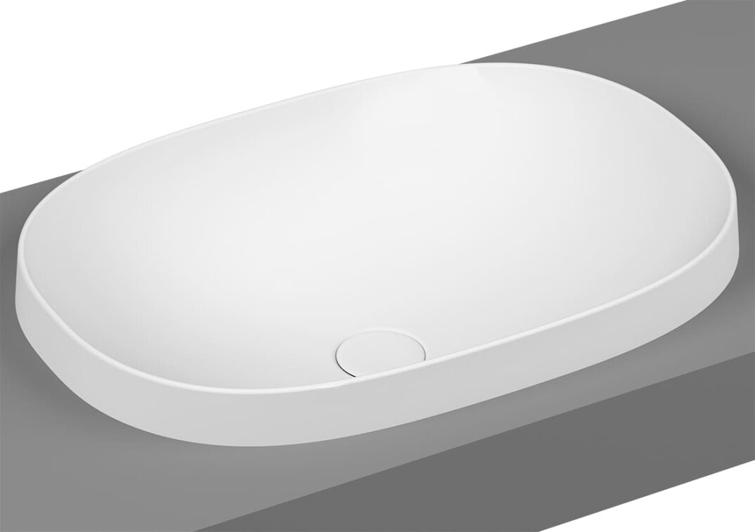 VitrA Frame Tezgah Üstü Oval Lavabo, 56 cm, Mat Beyaz, 5652B401-0016 - 1