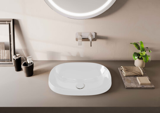 VitrA Frame Tezgah Üstü Oval Lavabo, 56 cm, Mat Beyaz, 5652B401-0016 - 4