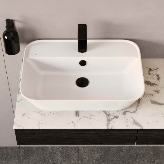 VitrA Geo Dikdörtgen Çanak Lavabo, 60 cm, Mat Beyaz,7426B001-0001 - 3