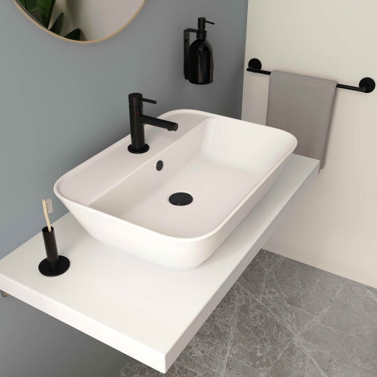 VitrA Geo Dikdörtgen Çanak Lavabo, 60 cm, Mat Beyaz,7426B001-0001 - 4