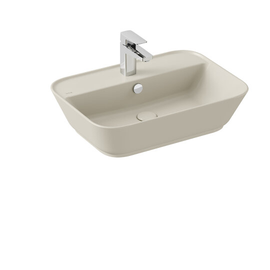 VitrA Geo Dikdörtgen Çanak Lavabo, 60 cm, Mat Kum Beji, 7426B022-0041