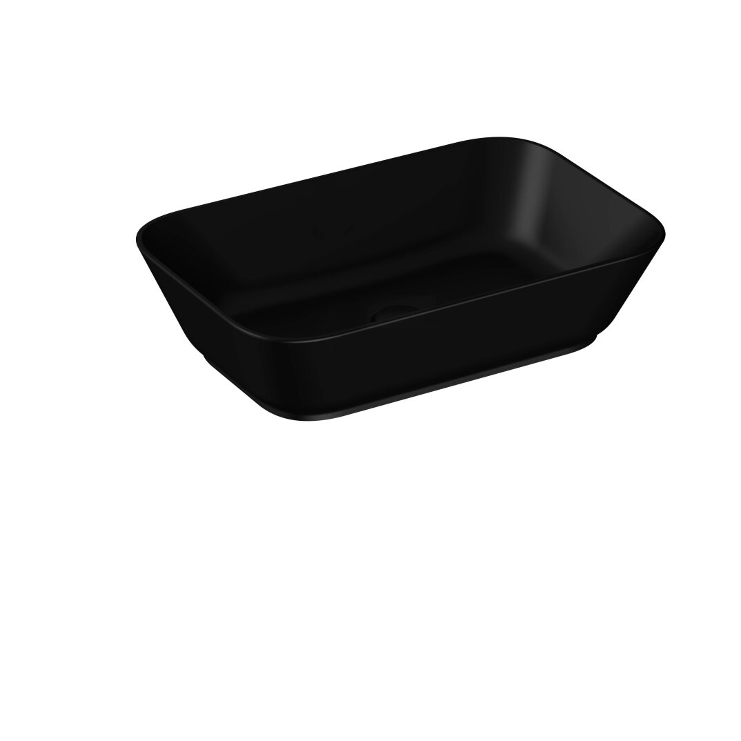 VitrA Geo Dikdörtgen Çanak Lavabo, 60 cm, Mat Siyah,7425B083-0016 - 1