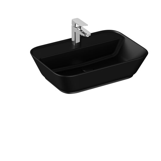 VitrA Geo Dikdörtgen Çanak Lavabo, 60 cm, Mat Siyah,7426B083-0041