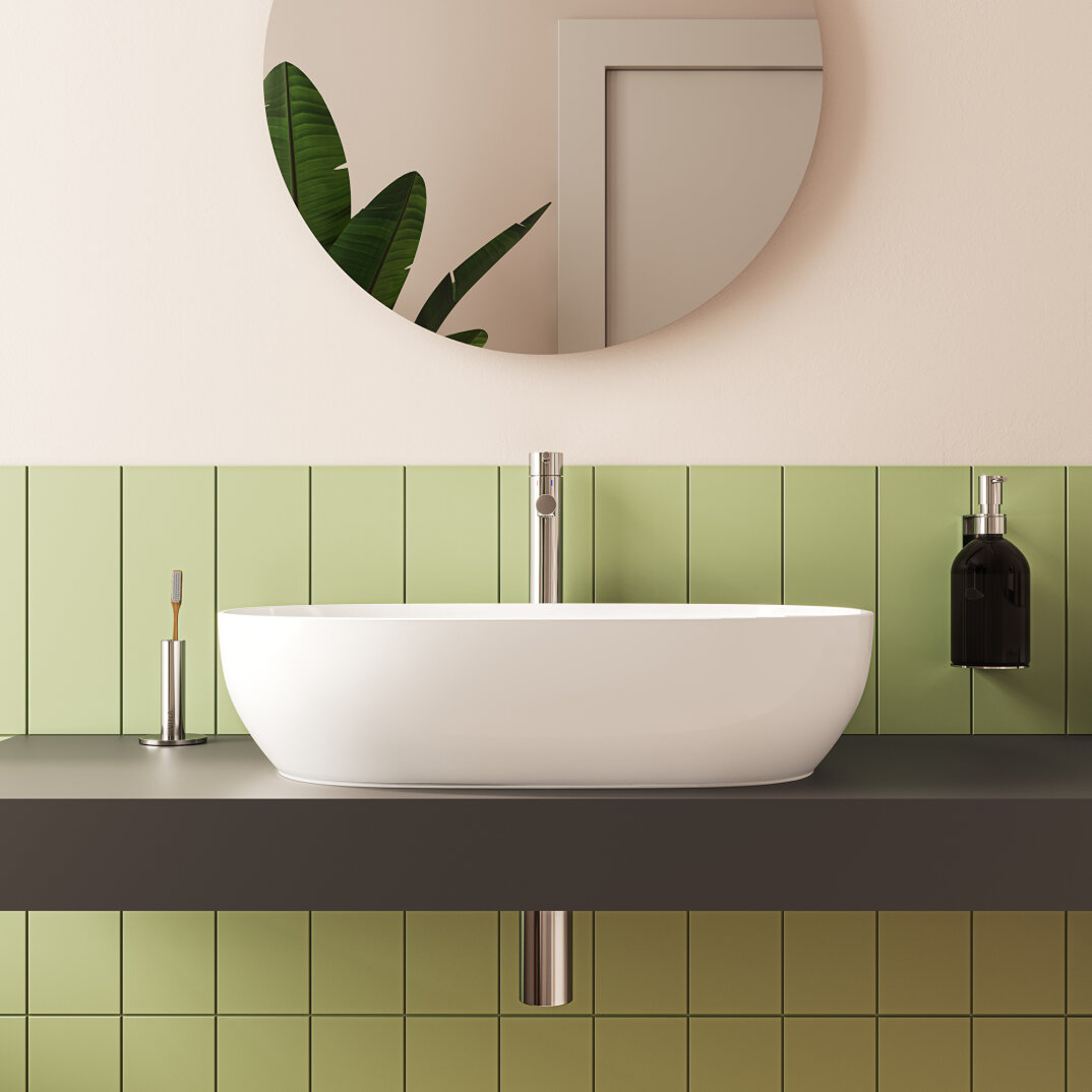 VitrA Geo Oval Çanak Lavabo, 55 cm, Mat Bej, 7427B020-0016 - 6