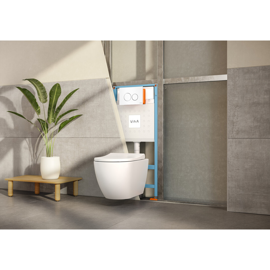 VitrA Gömme Rezervuar Duvar Önü Alçıpan Uygulamalı Set, İnce, 2,5/4 Litre, 12 cm, 732-5810-02 - 2