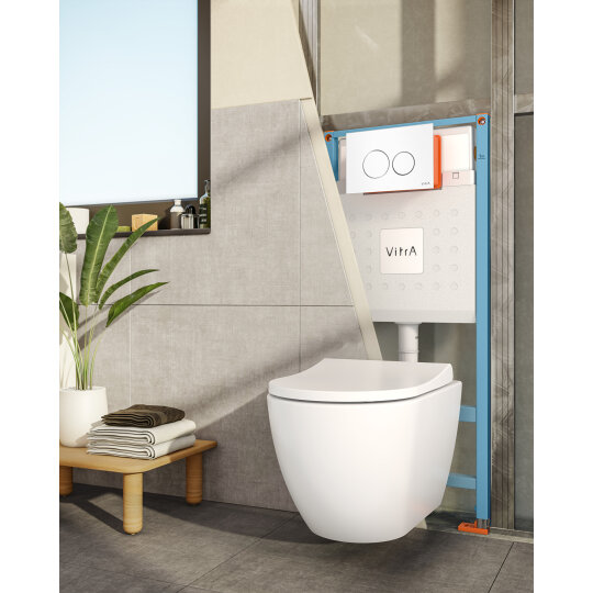 VitrA Gömme Rezervuar Duvar Önü Alçıpan Uygulamalı Set, İnce, 2,5/4 Litre, 12 cm, 732-5810-02 - 3