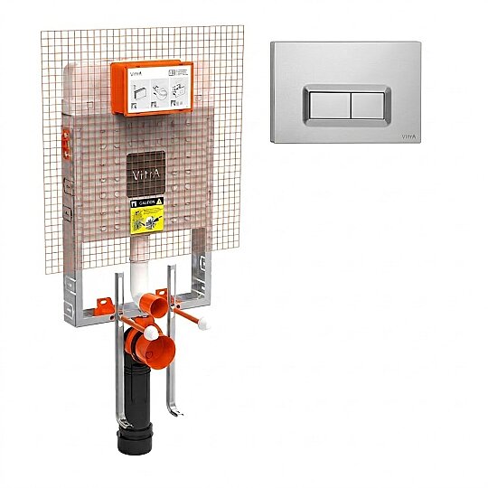 VitrA Gömme Rezervuar Seti (Gömme Rezervuar + Parlak Krom Panel), 800-2005
