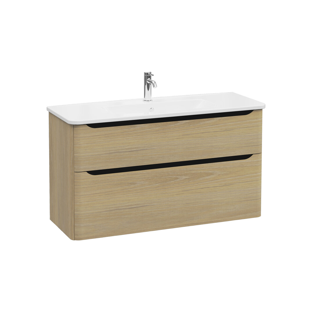 VitrA Integra Round Çift Çekmeceli Lavabo Dolabı, Ayaksız, 120 cm, Altın Meşe, 69999 - 2