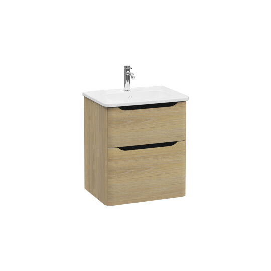 VitrA Integra Round Çift Çekmeceli Lavabo Dolabı, Ayaksız, 60 cm, Altın Meşe, 69972 - 2