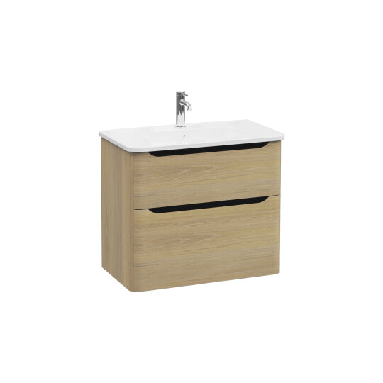 VitrA Integra Round Çift Çekmeceli Lavabo Dolabı, Ayaksız, 80 cm, Altın Meşe, 69981