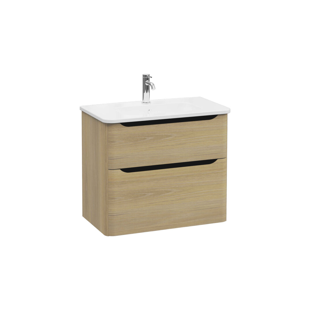VitrA Integra Round Çift Çekmeceli Lavabo Dolabı, Ayaksız, 80 cm, Altın Meşe, 69981 - 1