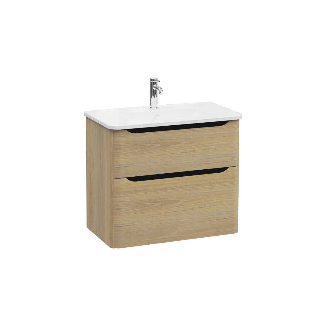 VitrA Integra Round Çift Çekmeceli Lavabo Dolabı, Ayaksız, 80 cm, Altın Meşe, 69981 - 2