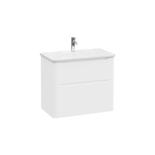 VitrA Integra Round Çift Çekmeceli Lavabo Dolabı, Ayaksız, 80 cm, Mat Beyaz, 69979 - 3