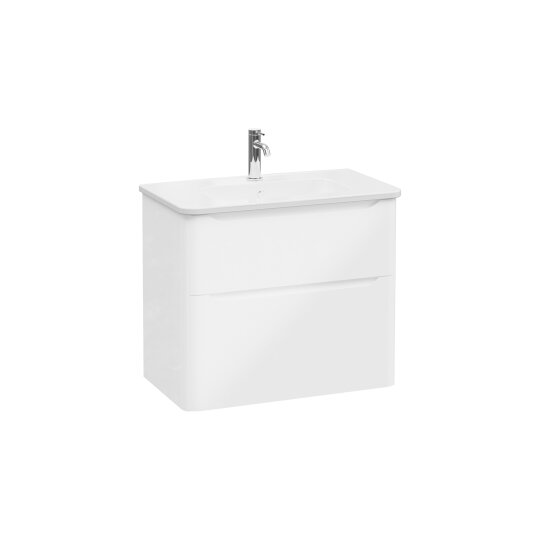 VitrA Integra Round Çift Çekmeceli Lavabo Dolabı, Ayaksız, 80 cm, Parlak Beyaz, 69978 - 2