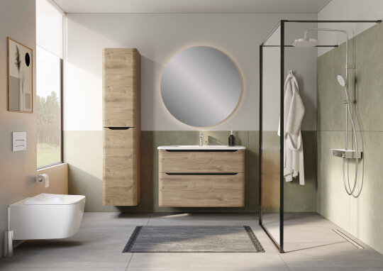 VitrA Integra Round Çift Kapaklı Boy Dolabı, Altın Meşe (Sağ), 80003 - 2