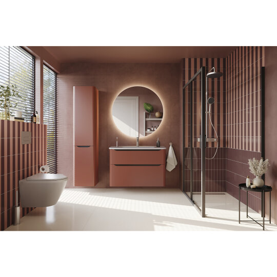 VitrA Integra Round Çift Kapaklı Boy Dolabı, Mat Kırmızı (Sol), 70072 - 4