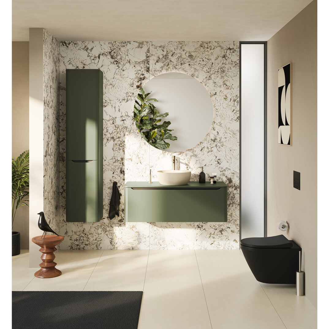 VitrA Integra Round Çift Kapaklı Boy Dolabı, Mat Yeşil (Sol), 70073 - 3