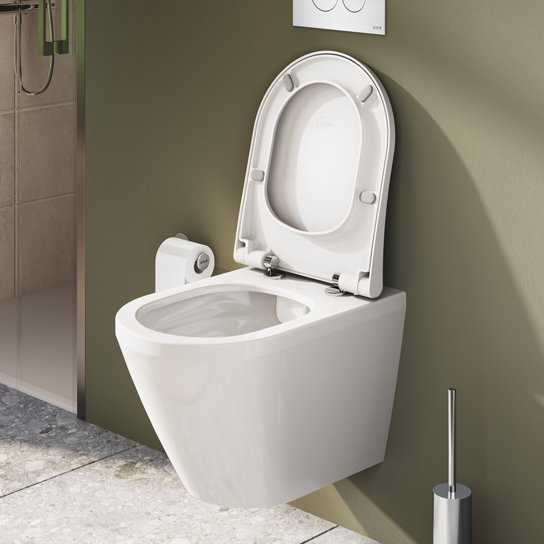 VitrA Integra Round Klozet Kapağı, Yavaş Kapanır, Metal Menteşeli, Mat Beyaz, 131-001-009 - 6