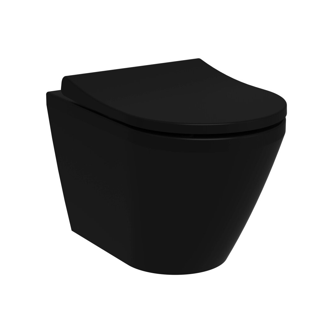 VitrA Integra Round Rim-ex Kanalsız Asma Klozet, 55 cm, Mat Siyah, 7041B083-0090 - 1