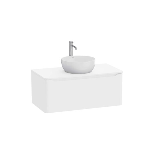 VitrA Integra Round Tek Çekmeceli Çanak Lavabo Uyumlu Lavabo Dolabı, Mat Beyaz, 100 cm (Çanak Lavabo Hariç-Armatür Deliksiz),70051
