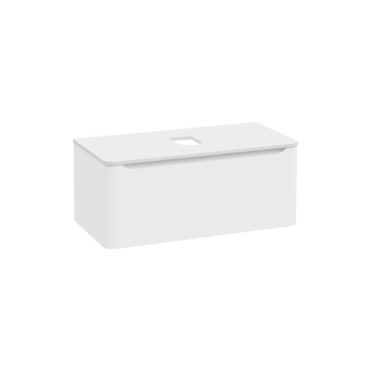 VitrA Integra Round Tek Çekmeceli Çanak Lavabo Uyumlu Lavabo Dolabı, Mat Beyaz, 100 cm (Çanak Lavabo Hariç-Armatür Deliksiz),70051 - 2