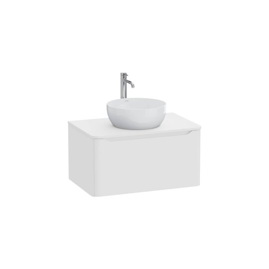 VitrA Integra Round Tek Çekmeceli Çanak Lavabo Uyumlu Lavabo Dolabı, Mat Beyaz, 80 cm (Çanak Lavabo Hariç-Armatür Deliksiz),70042