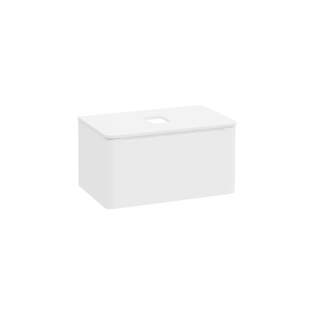 VitrA Integra Round Tek Çekmeceli Çanak Lavabo Uyumlu Lavabo Dolabı, Mat Beyaz, 80 cm (Çanak Lavabo Hariç-Armatür Deliksiz),70042 - 2