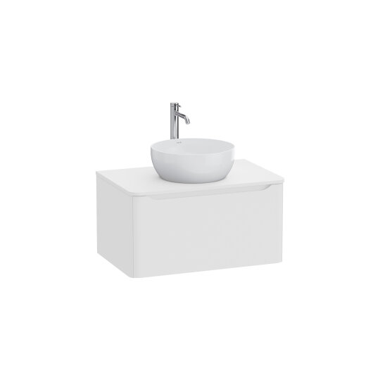 VitrA Integra Round Tek Çekmeceli Çanak Lavabo Uyumlu Lavabo Dolabı, Mat Beyaz, 80 cm (Çanak Lavabo Hariç-Armatür Deliksiz),70042 - 4