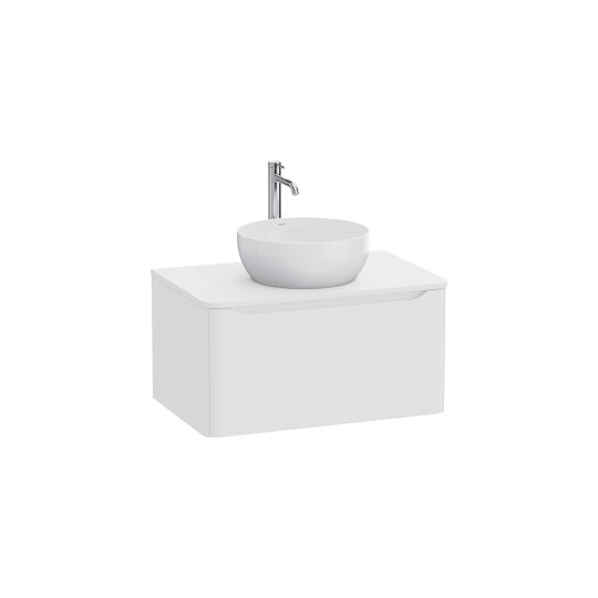 VitrA Integra Round Tek Çekmeceli Çanak Lavabo Uyumlu Lavabo Dolabı, Mat Beyaz, 80 cm (Çanak Lavabo Hariç-Armatür Deliksiz),70042 - 6
