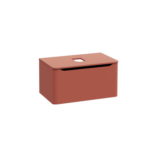 VitrA Integra Round Tek Çekmeceli Çanak Lavabo Uyumlu Lavabo Dolabı, Mat Kırmızı, 80 cm (Çanak Lavabo Hariç-Armatür Deliksiz), 70045 - 4
